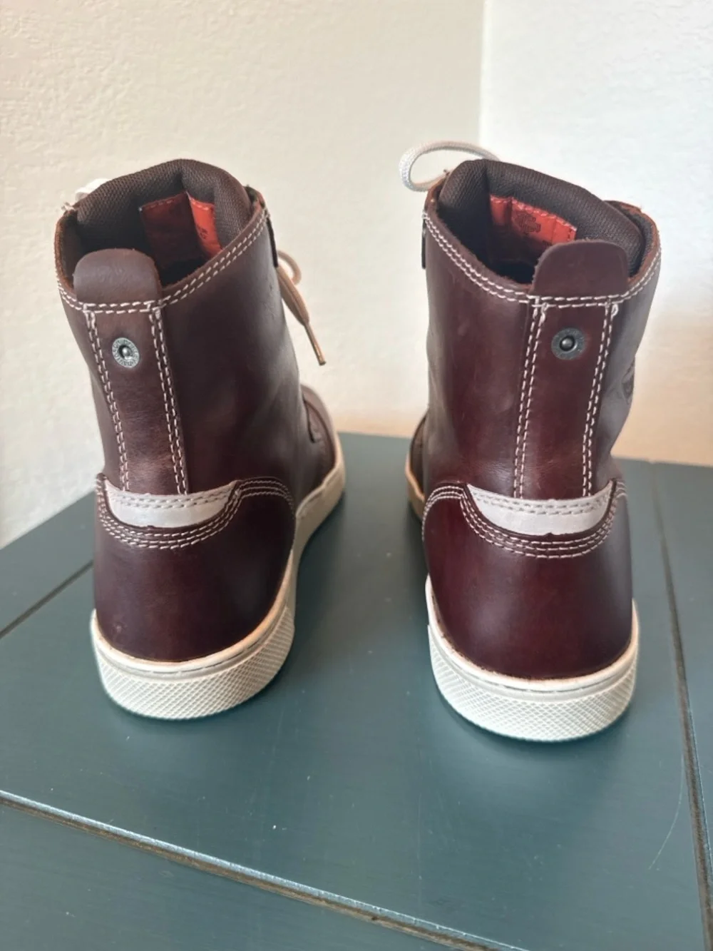 Harley-Davidson Brown Leather High Top Boots Men’s Lace Up Casual Sneaker Style